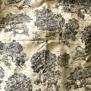 Vintage Kravet Pen & Ink Toile Linenweave Fabric